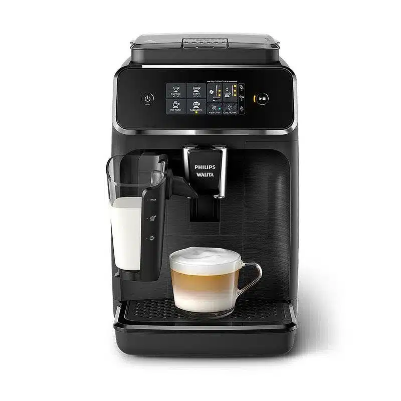 Imagem frontal da Máquina de café expresso Philips Walita  LatteGo 2200, sendo a intermediária das Melhores Máquinas de Café Expresso Philips